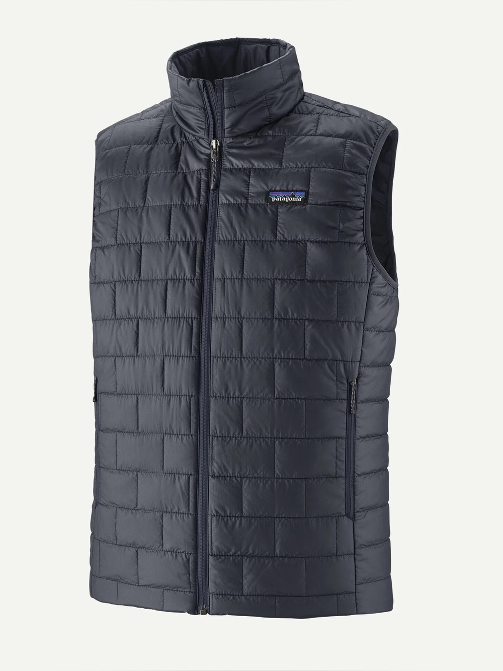 Patagonia Navy Blue Insulated Vest Men’s L Full Zip Lightweight Puffer Nano Puff